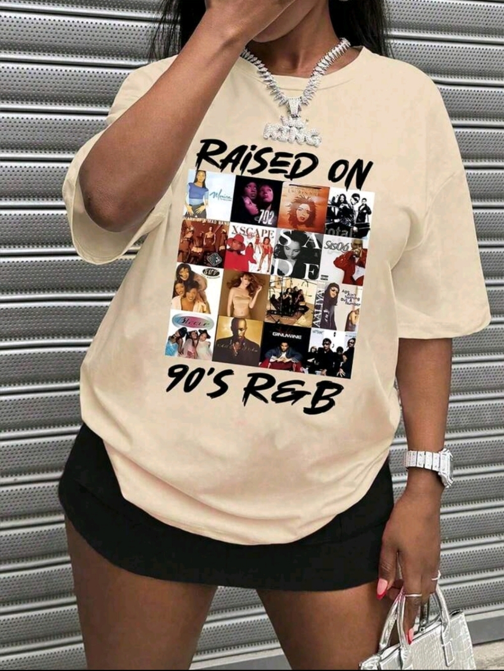 Short Sleeve Raised On 90's R&B Graphic Tee Size 2x & 3x